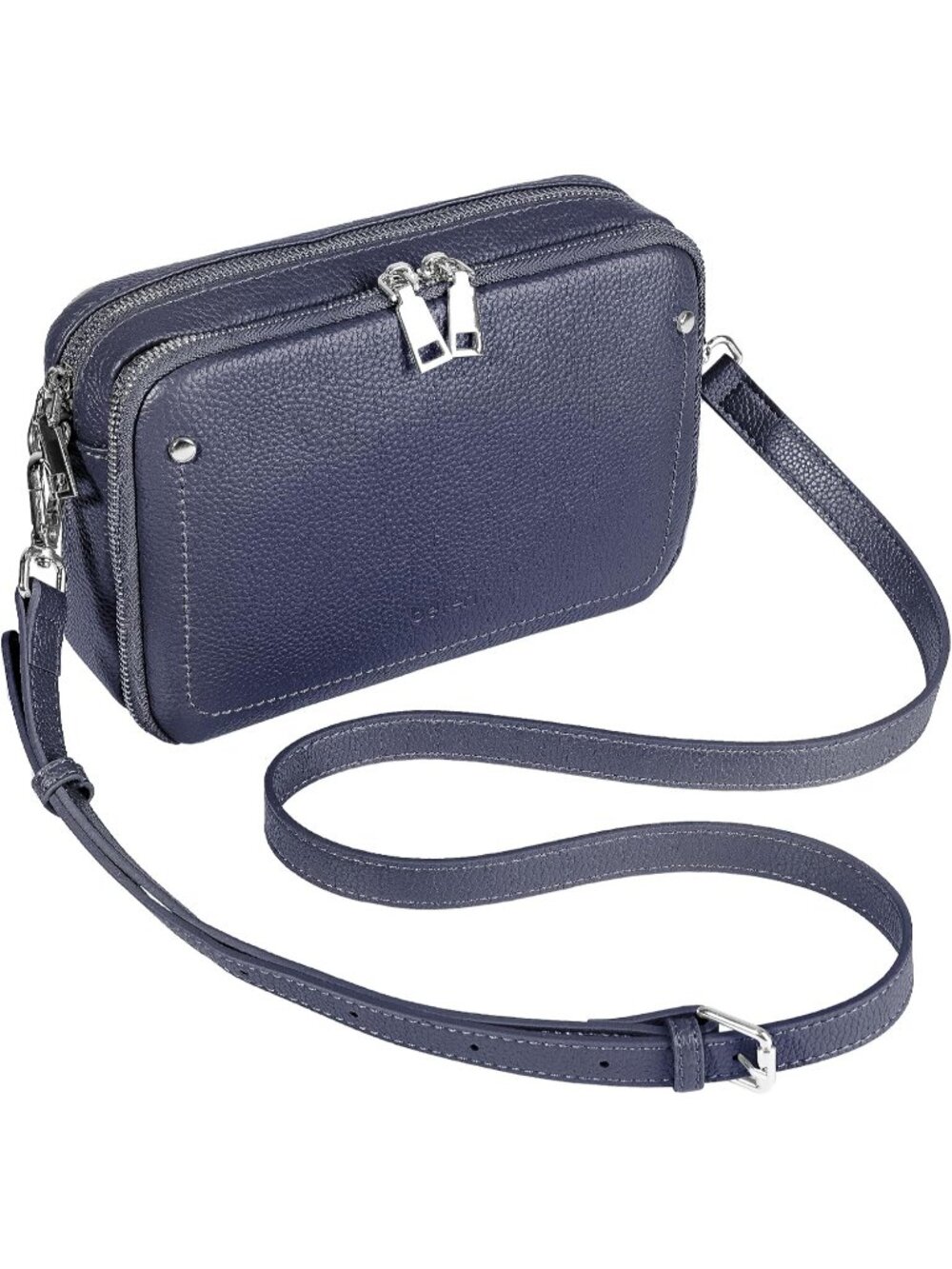 👜Women's Navy Blue Genuine Leather RFID Crossbody Bag Camera Shoulder Purse